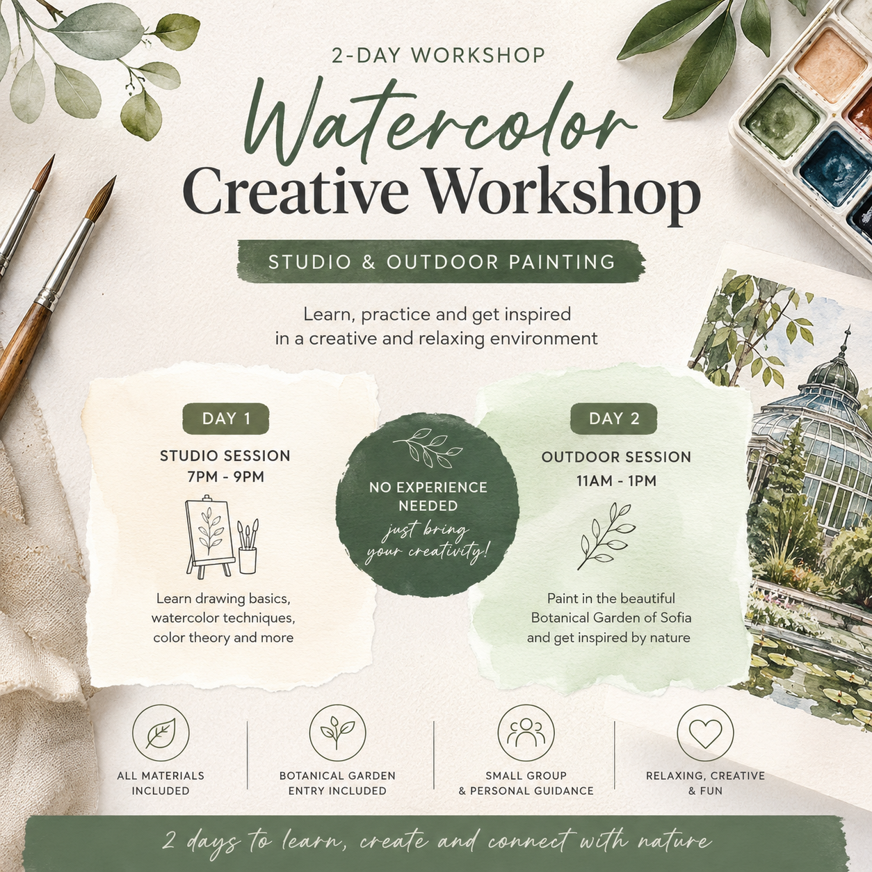 Watercolor Workshop - 2 Day Experience (Sofia)
